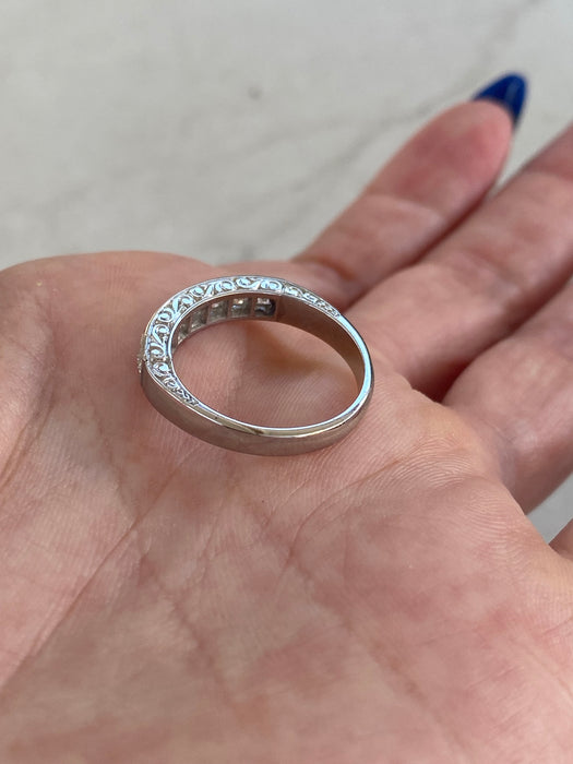 Antique French Platinum 850 French Cut Diamond Ring — Circa 1910