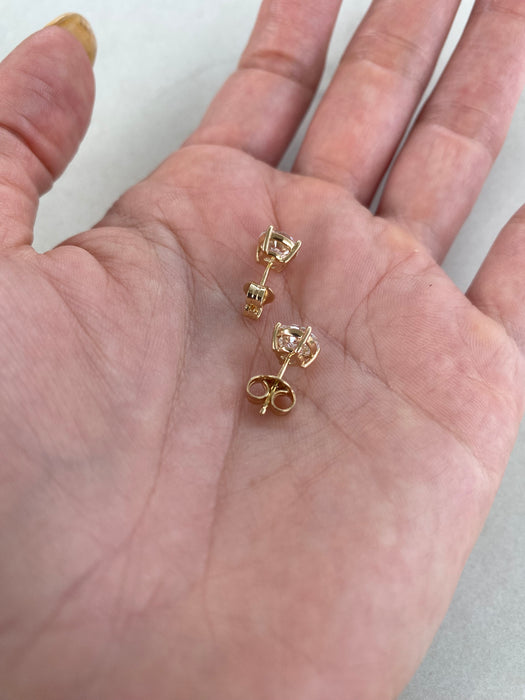14K Yellow Gold Lab Diamond Stud Earrings – 2.0 CTW