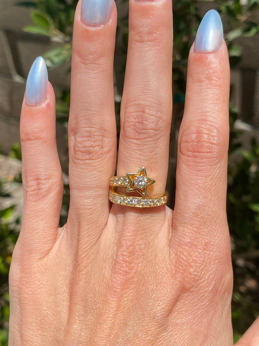 Vintage 18K Diamond Shooting Star Ring – 1.03 TCW Natural Diamonds – Size 5.75