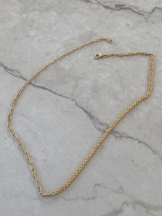 14K 1.8 TCW Natural Diamond & Paperclip Link Necklace 17”