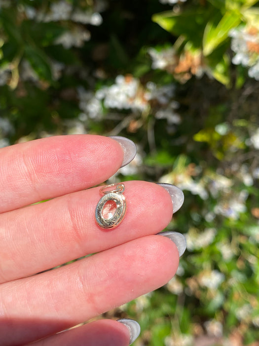 14k bezel set lemon quartz charm