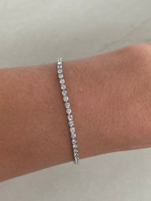 Platinum 900 Natural 2 Carat Diamond Tennis Bracelet | 7”