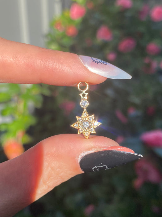 14k lab diamond star pendant