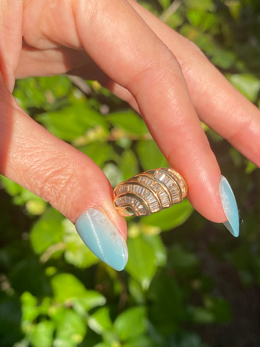 18k diamond baguette ring size 6.75