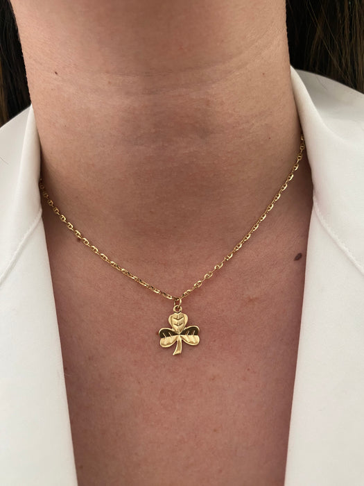 Vintage 14K Gold Clover Charm Pendant