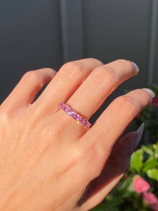 18k rose gold purple sapphire diamond ring size 7.25
