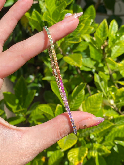 14k rainbow bracelet 7”