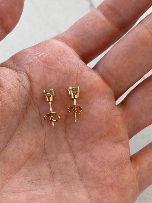 Vintage 14K Diamond Stud Earrings with Removable Emerald & Diamond Jackets