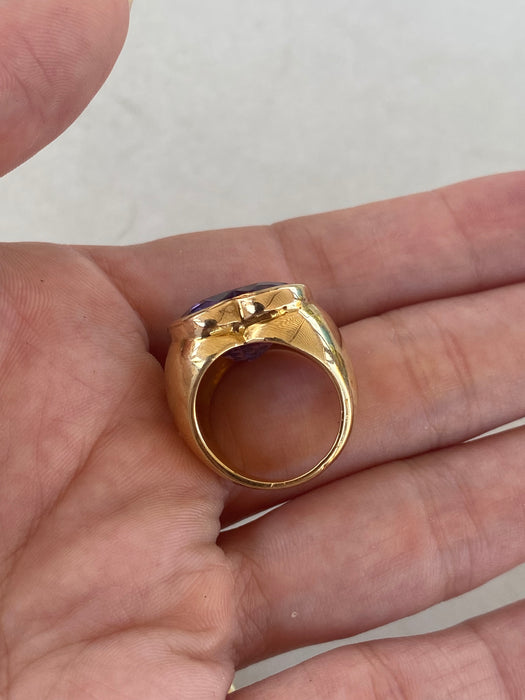 Vintage 14K Amethyst Heart Pinky Ring
