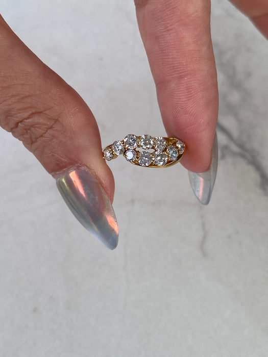 Vintage 18K Natural Diamond Swirl Ring – 1.00 TCW