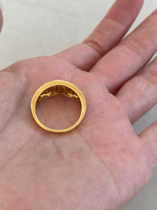 Vintage 18K Yellow Gold Diamond Cloud Ring