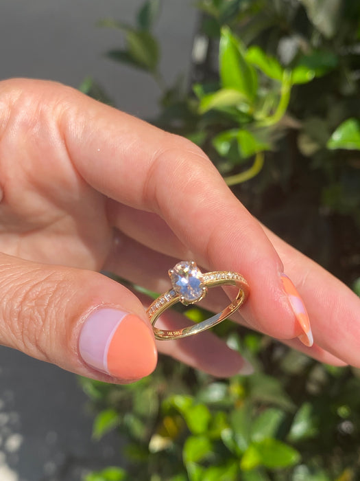 14k morganite diamond ring size 6.25