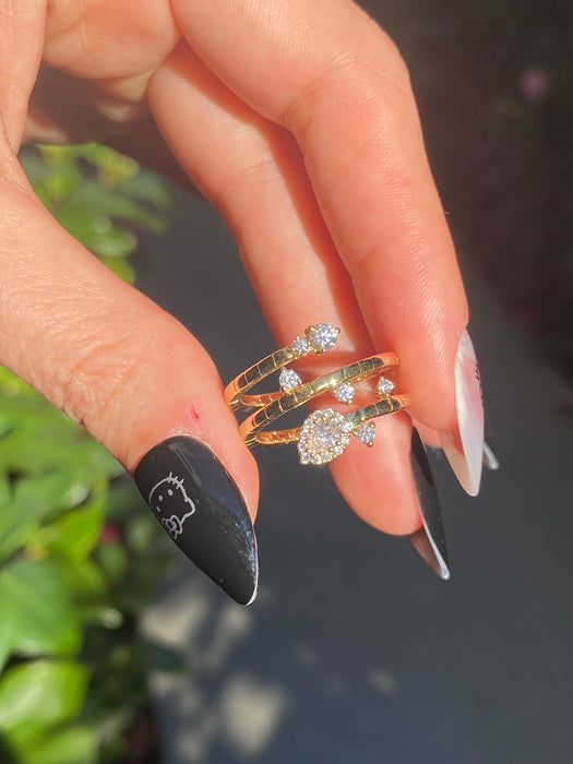 18k diamond triple bypass constellation ring by penny preville size 6.5