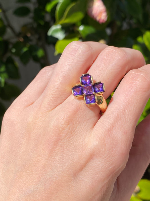 14k amethyst x ring size 7.25