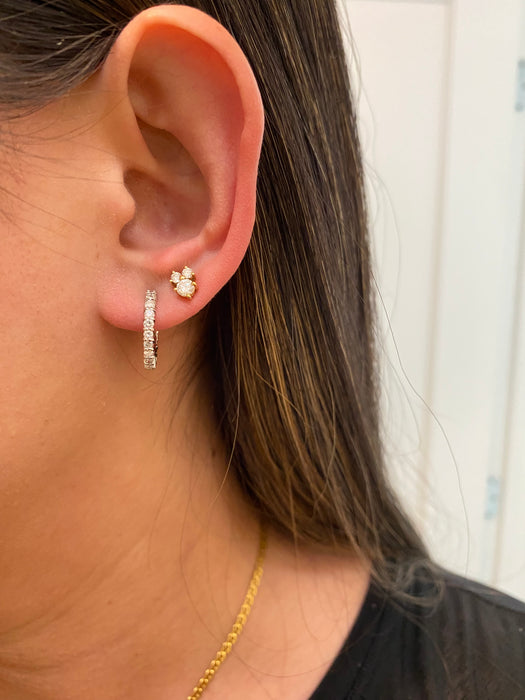 Platinum 1 carat diamond hoop earrings