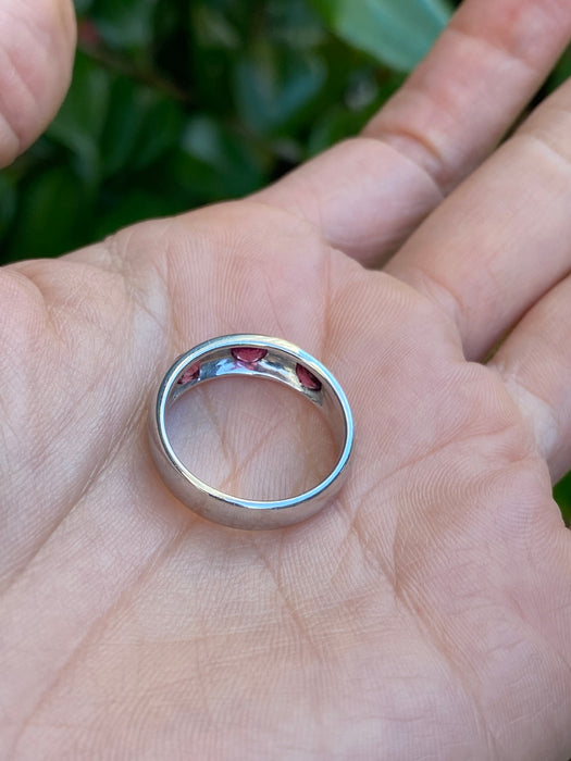 Vintage 18K White Gold Pink Tourmaline Ring