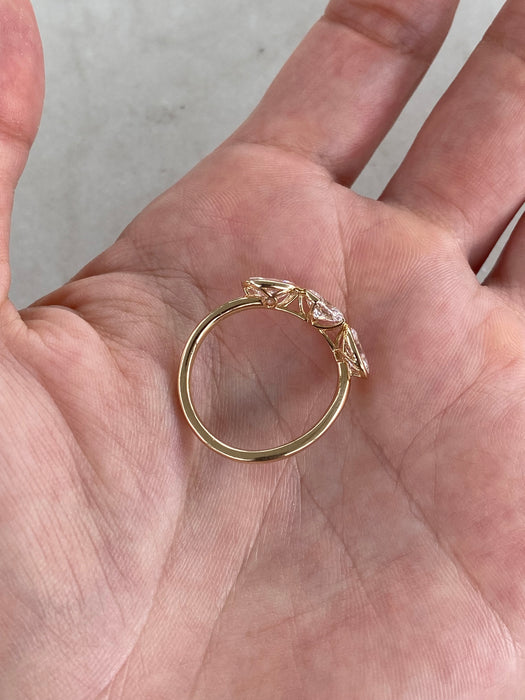 14K Gold Three Oval Lab Diamond Ring | 1.63 TCW