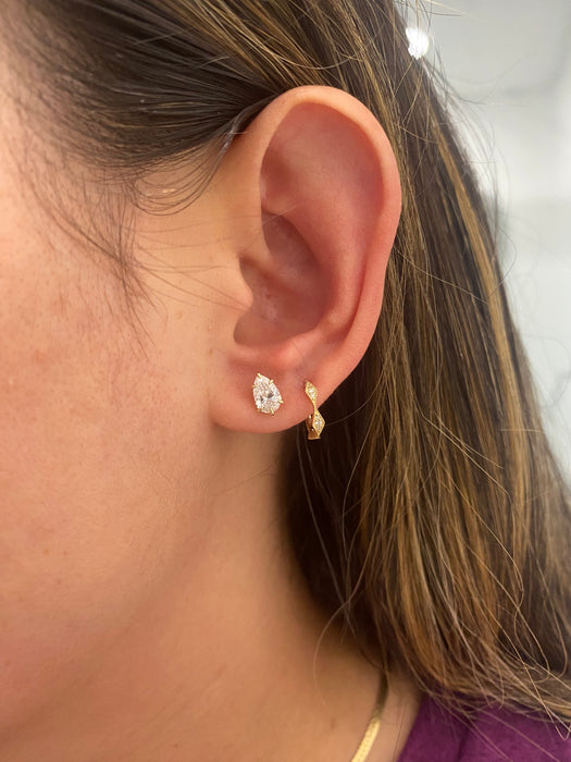 14K Pear Lab Diamond Stud Earrings – 1.3 CTW