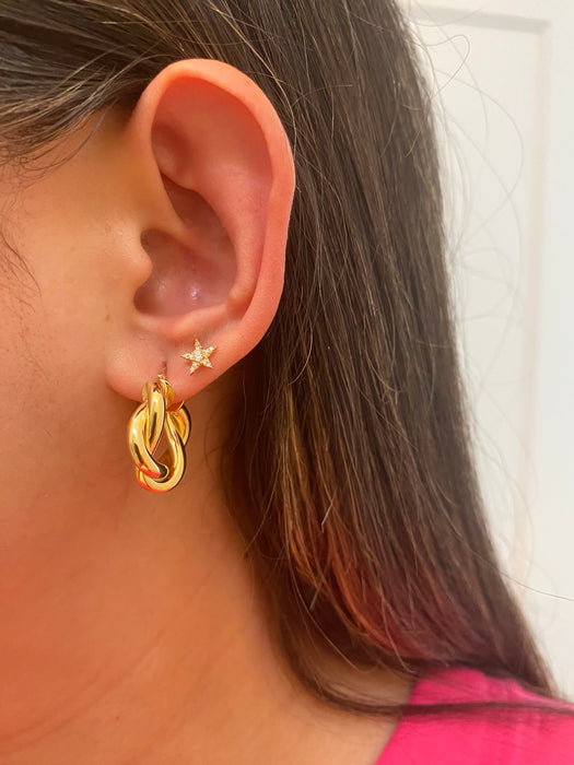 14k twist hoop earrings