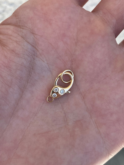 14K Gold Gemstone Clasps & Connectors – Diamond, Ruby, Sapphire, Emerald Carabiners & Heart Links