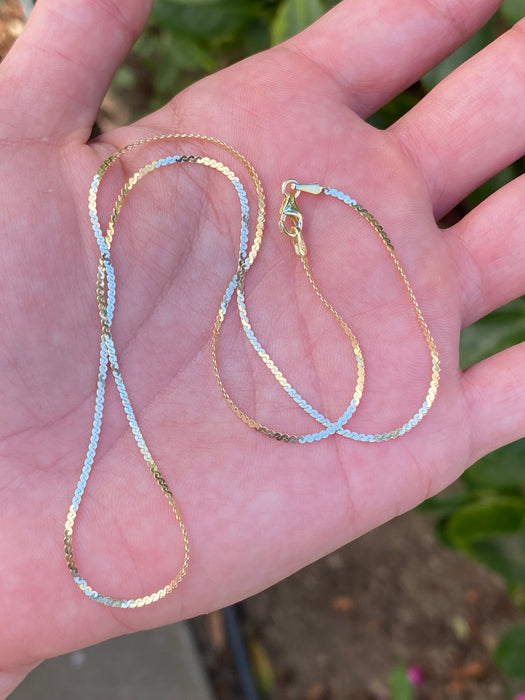 14k 16” serpentine chain necklace