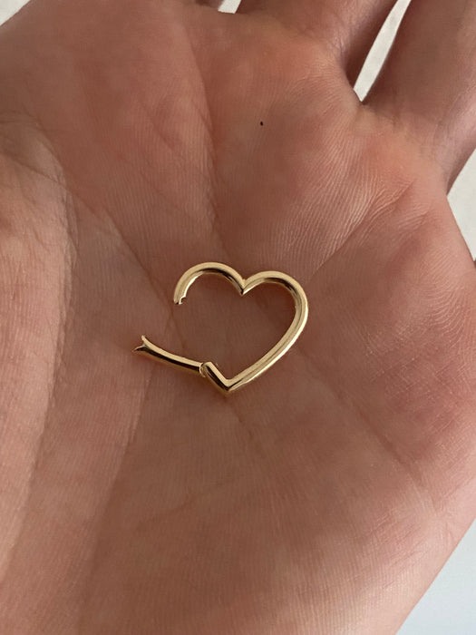 14k heart connector charm