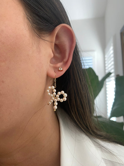 18k pearl bow earrings