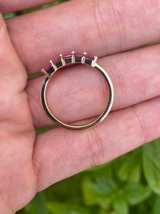 14K Ruby & Diamond Band Ring