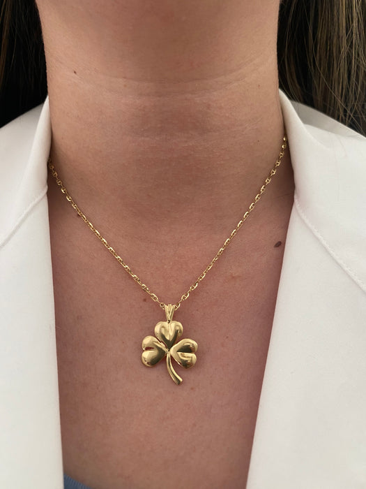Vintage Michael Anthony 14K Gold Clover Charm Pendant 1985 – Four Leaf Lucky Charm
