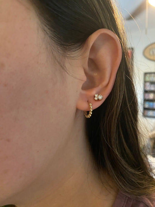 14k bubble huggie earrings