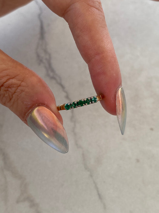Vintage 14K Two-Tone Emerald Ring
