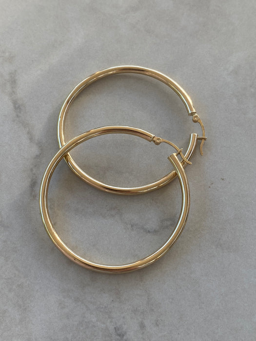 14K Gold Hoop Earrings- 1.95”