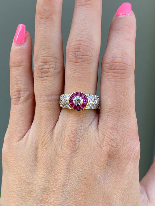 18k ruby and diamond ring size 8