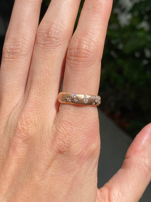 Penny Preville 18K Rose Gold Diamond Galaxy Band Ring 0.62 CTW Size 6.5