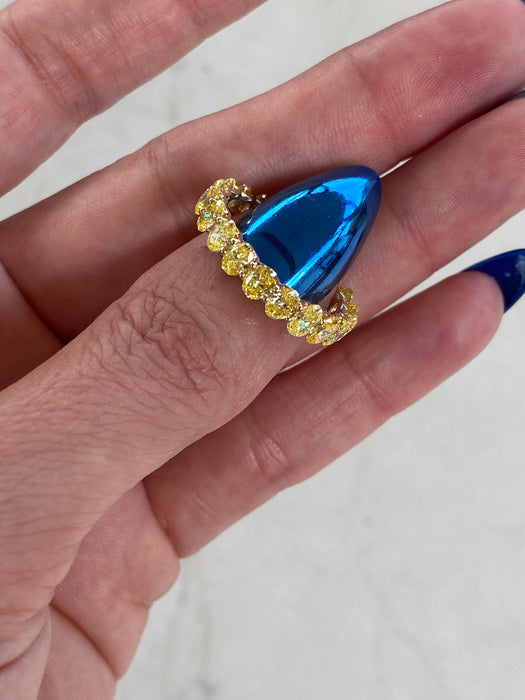18K Yellow Gold Lab-Grown Yellow Diamond Oval Eternity Ring