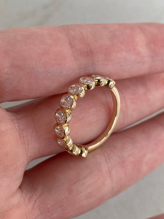 14K Bezel Set Lab Oval Diamond Ring