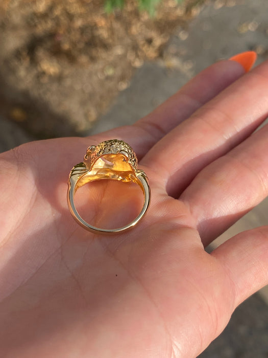 Vintage 18K Gold Diamond Clown Ring