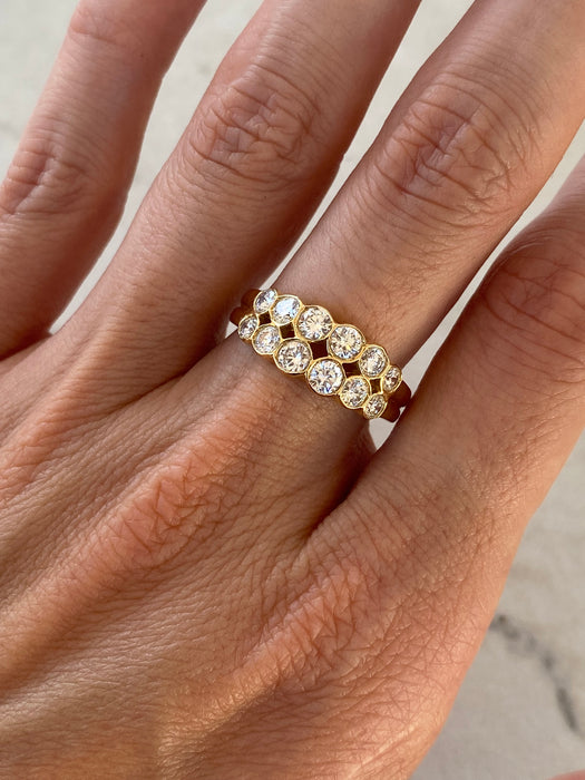 Vintage 18K Gold 1.1 Carat Bezel Set Diamond Ring