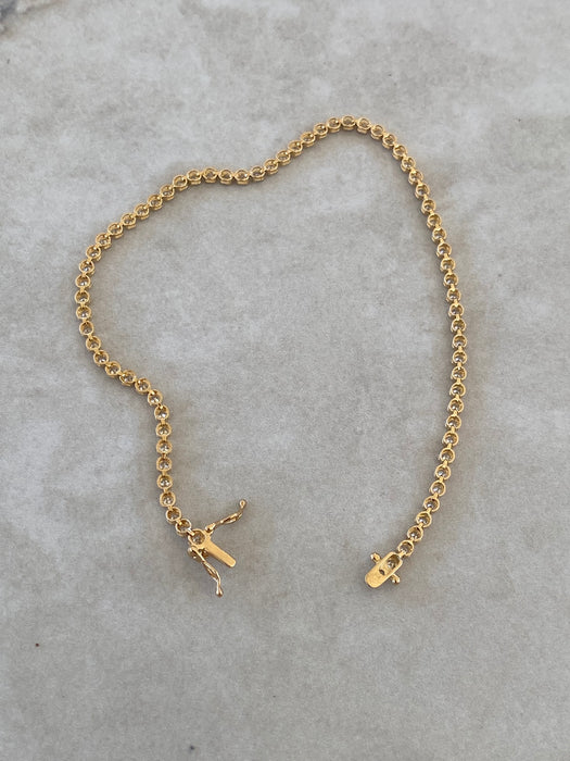 Vintage 18K Gold Natural Diamond Tennis Bracelet 1.00 TCW