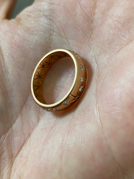 Penny Preville 18K Rose Gold Diamond Galaxy Band Ring 0.62 CTW Size 6.5