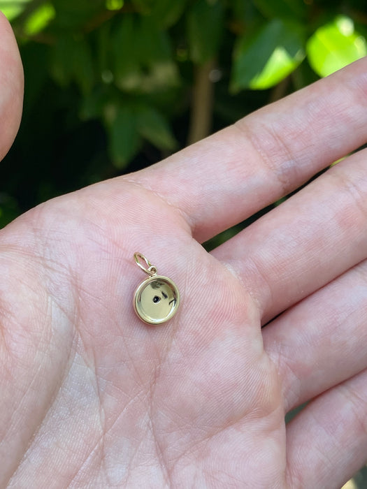 14k diamond sapphire evil eye charm