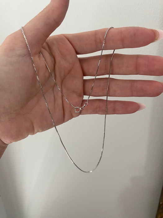 14k white gold box chain