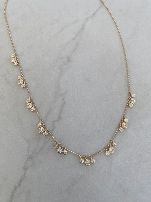 14K 1.5 TCW Lab Diamond Station Necklace