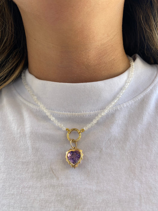 14K Gold Moonstone Beaded Necklace