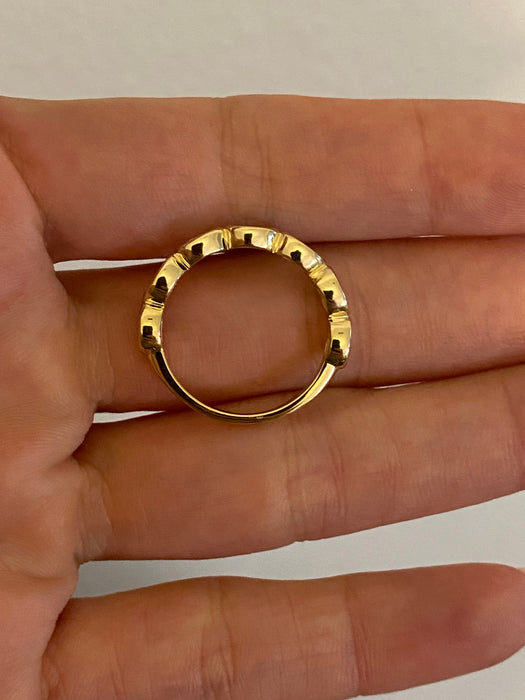 14K Gold East-West Oval Lab Diamond Bezel Half Eternity Ring — 1.20 TCW