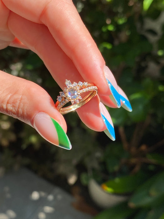 14k rose cut 1 carat Diamond ring size 6