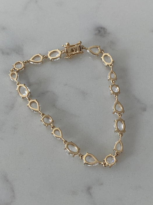 14K Yellow Gold Rose Cut Lab Diamond Tennis Bracelet – 7.2 CTW