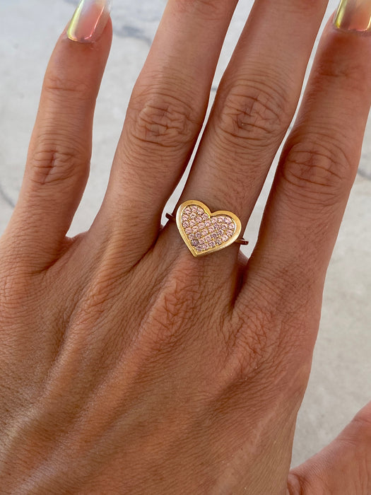 14K Pink Sapphire Heart Ring