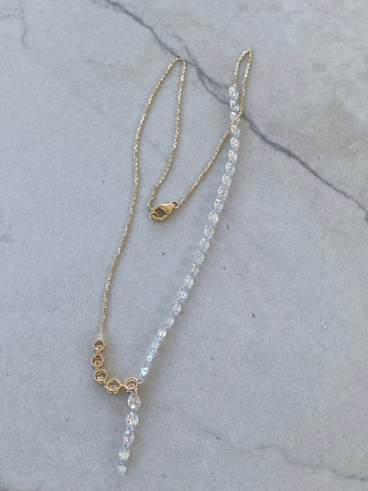 14K 6.7 TCW Lab Diamond Lariat Necklace