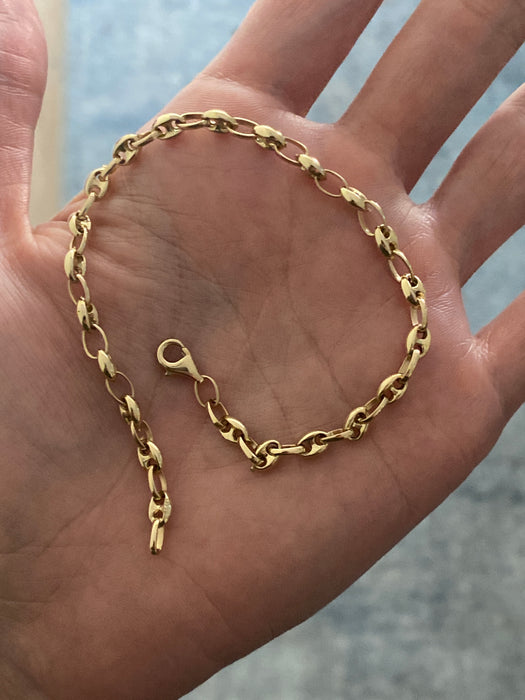 14k puffy mariner bracelet 8”